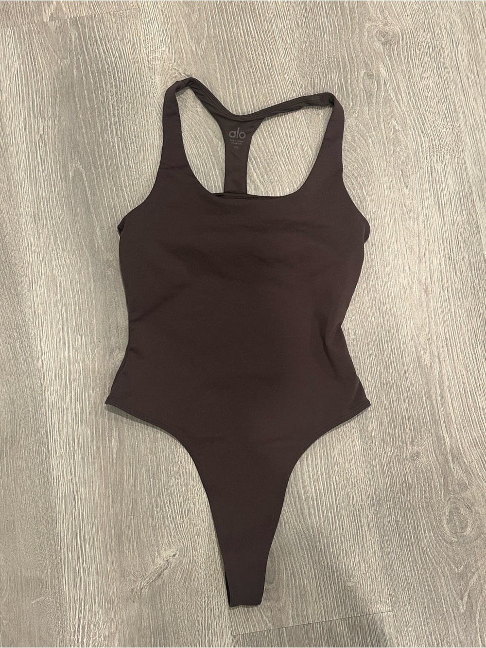 ALO Yoga Women's Dark Brown Racerback Bodysuit
